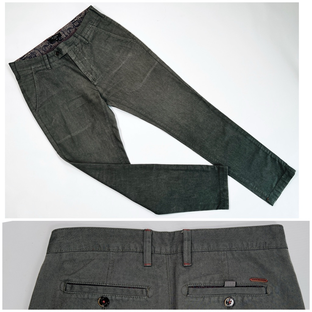 Ted Baker London Mens Pants Size 30R Green Cotton